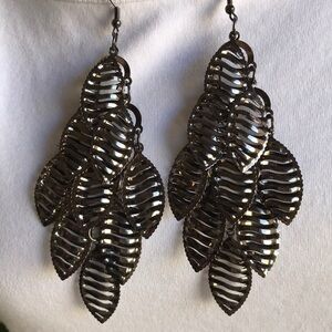 Blackish silver dangle earrings